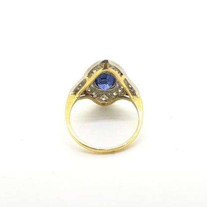 Art Deco Style Sapphire and Diamond Dress Ring
