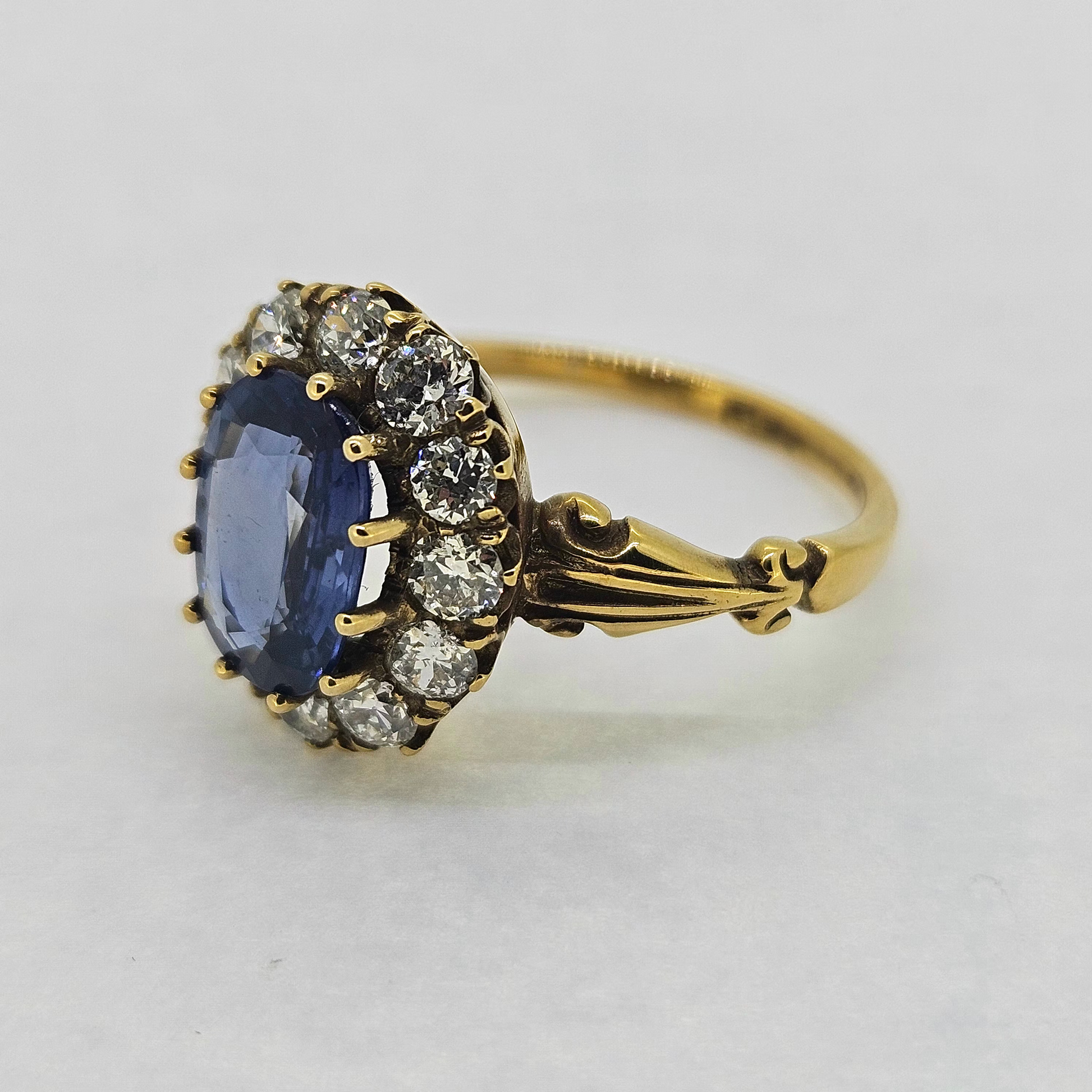 Sapphire and Diamond Cluster Engagement Ring S2.10 D.90 18ct