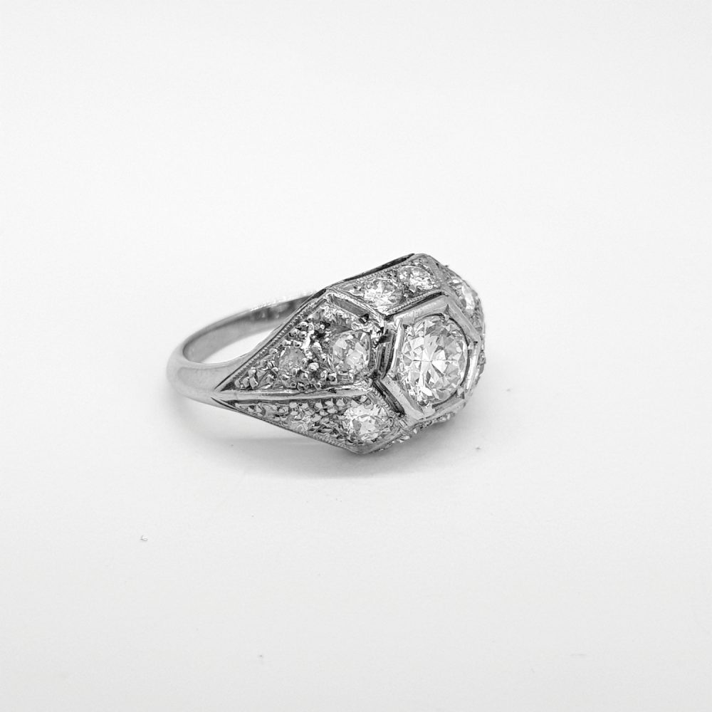 Art Deco Style Diamond Cluster Ring
