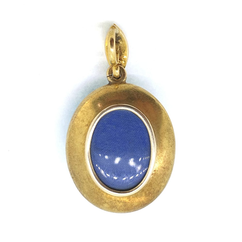 Victorian Antique Turquoise Pearl and Ruby Locket Pendant