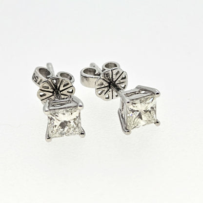 Princess Cut Diamond Studs D.76 18ct