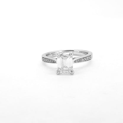 1.53ct Emerald Cut Diamond Engagement Ring in Platinum