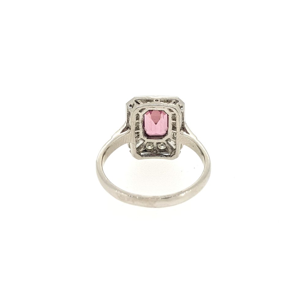 Pink Tourmaline and Diamond Cluster Dress Ring