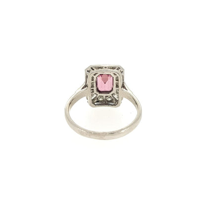 Pink Tourmaline and Diamond Cluster Dress Ring