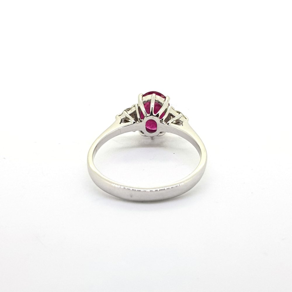 Ruby and Diamond Trilogy Ring in 18ct White Gold