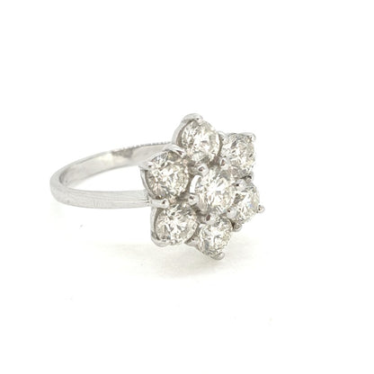 Diamond Daisy Flower Cluster Ring, 2.30 carat total