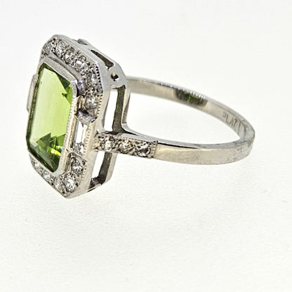 Peridot and Diamond Cluster Ring P2.50 D.50