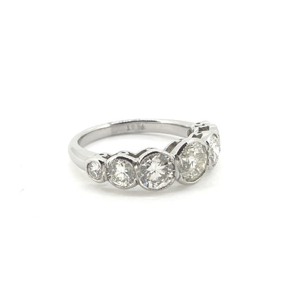 Seven Stone Diamond Ring in Platinum, 2.30 carats