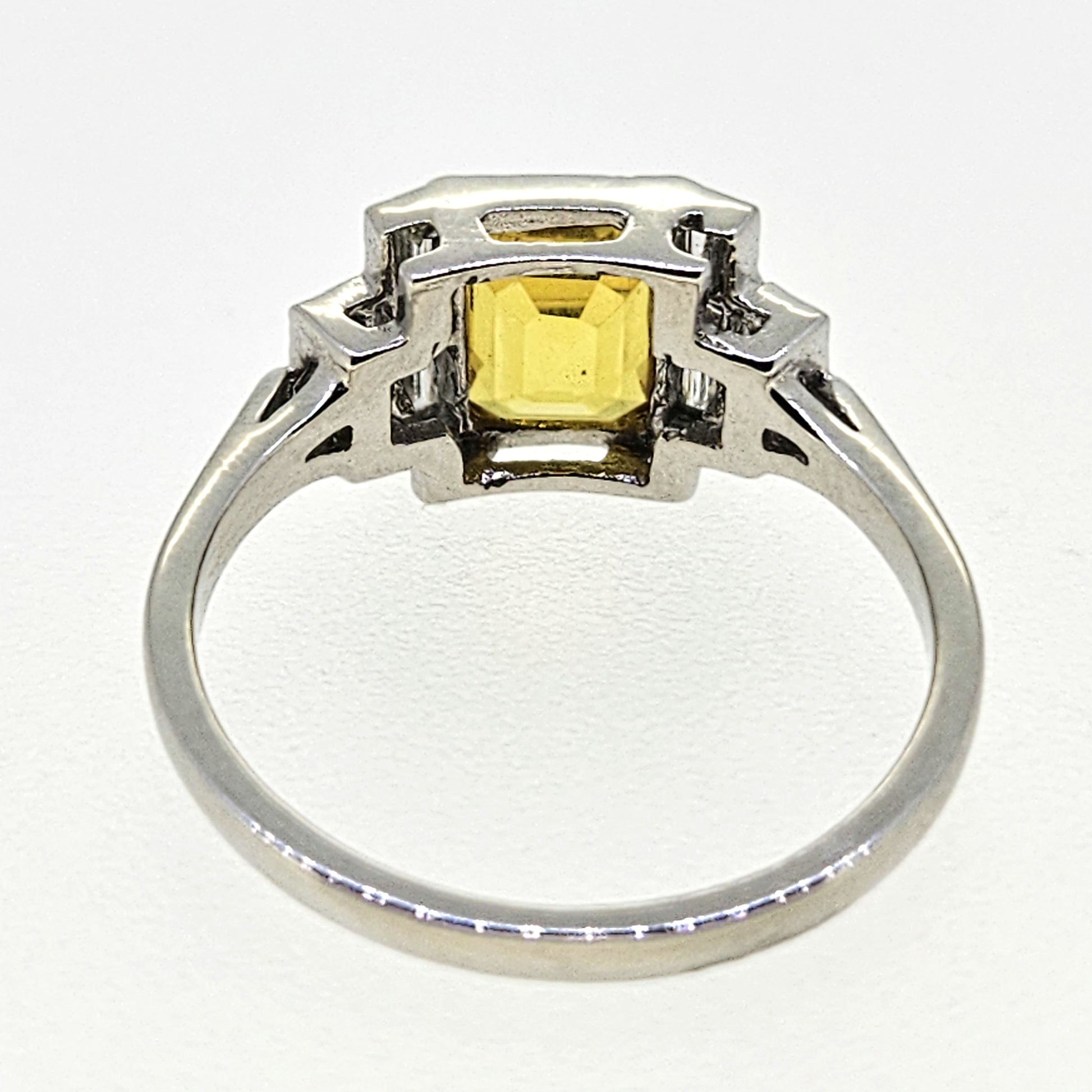 1.70ct Yellow Sapphire and Diamond Engagement Ring in Platinum