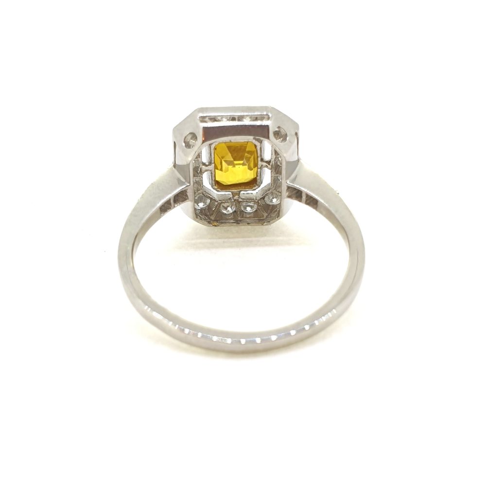 1.50ct Yellow Sapphire and Diamond Cluster Ring
