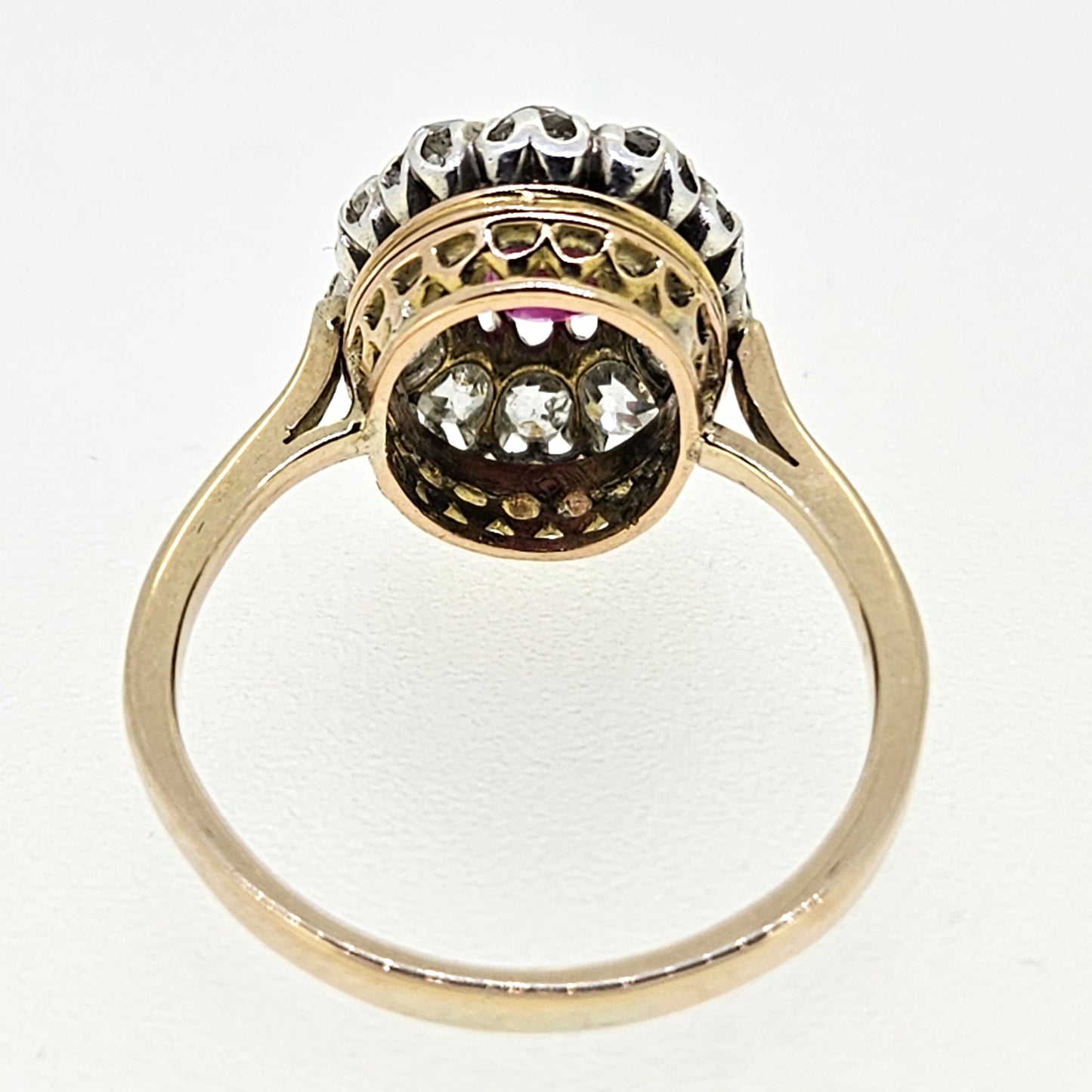 Natural Burma Ruby and diamond ring