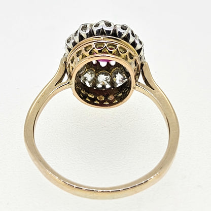Natural Burma Ruby and diamond ring
