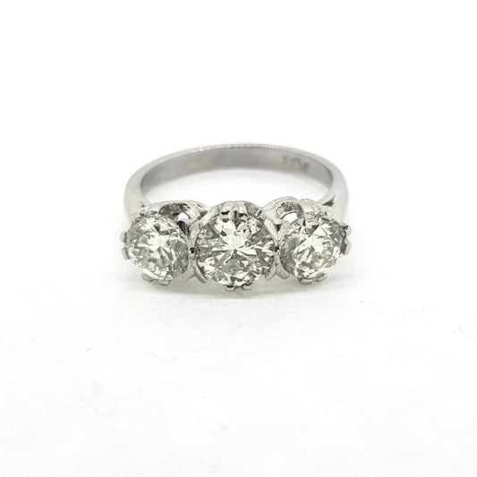Diamond Three Stone Ring in Platinum, 2.40 carat total