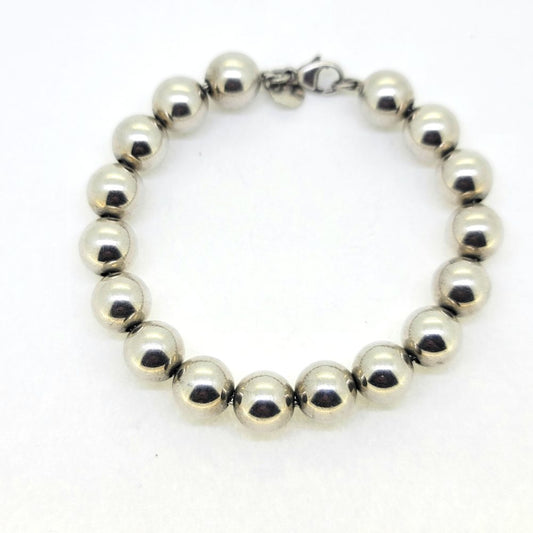 Tiffany and Co Silver Bead Bracelet, striking pre-loved Tiffany & Co bracelet composed of silver ball beads