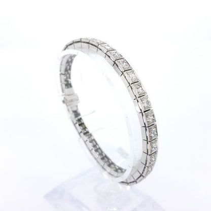 Diamond Line Bracelet in 18ct White Gold, 4.00 carat total