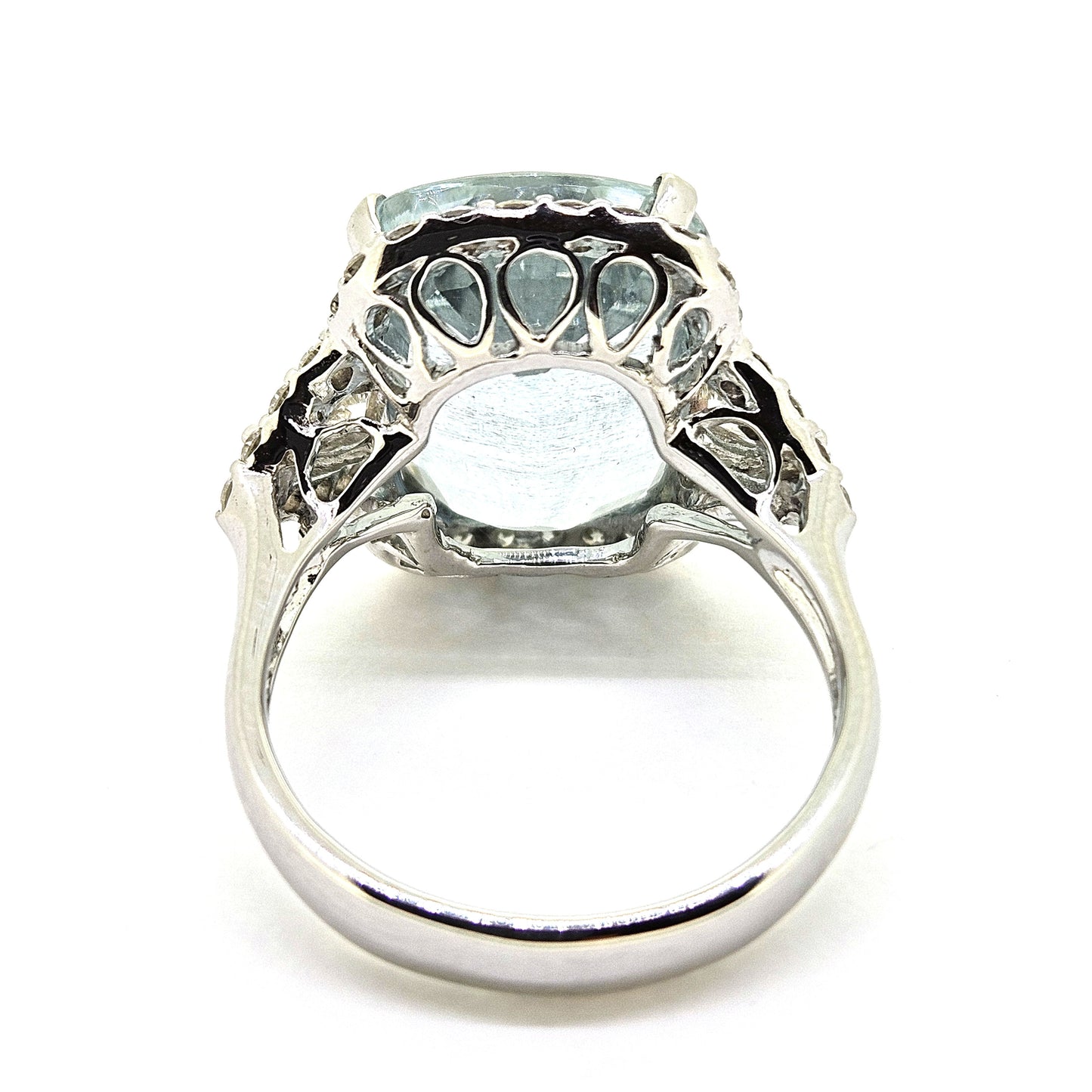 10.20ct Aquamarine and Diamond Cluster Statement Ring