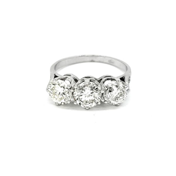 2.67ct Diamond Three Stone Ring in 18ct White Gold