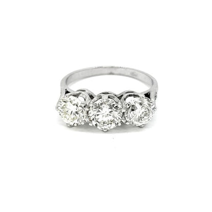 2.67ct Diamond Three Stone Ring in 18ct White Gold