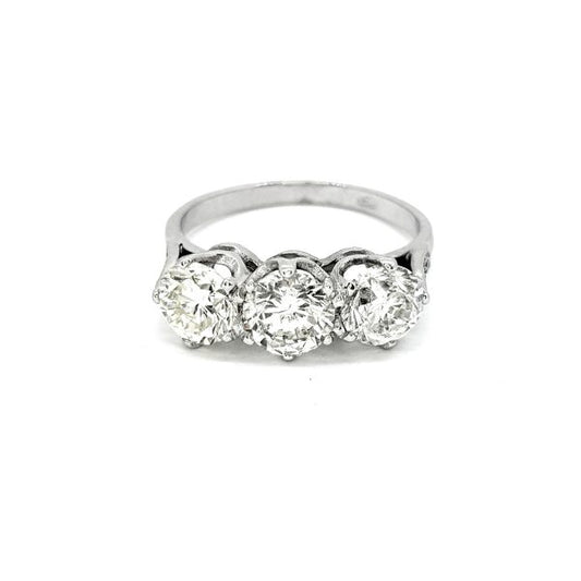 2.67ct Diamond Three Stone Ring in 18ct White Gold