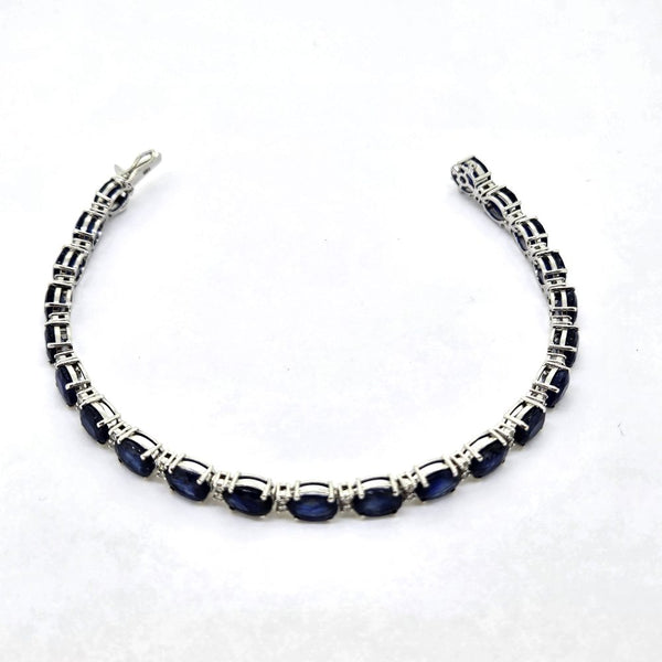 Oval Sapphire and Diamond Line Bracelet, 23.01 carats