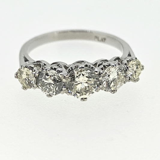 2ct Diamond Five Stone Engagement Ring in Platinum