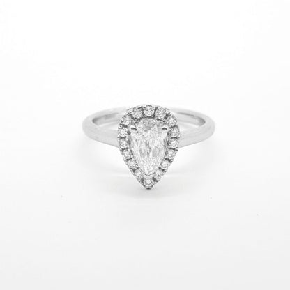 0.79ct Pear Cut Diamond Cluster Ring