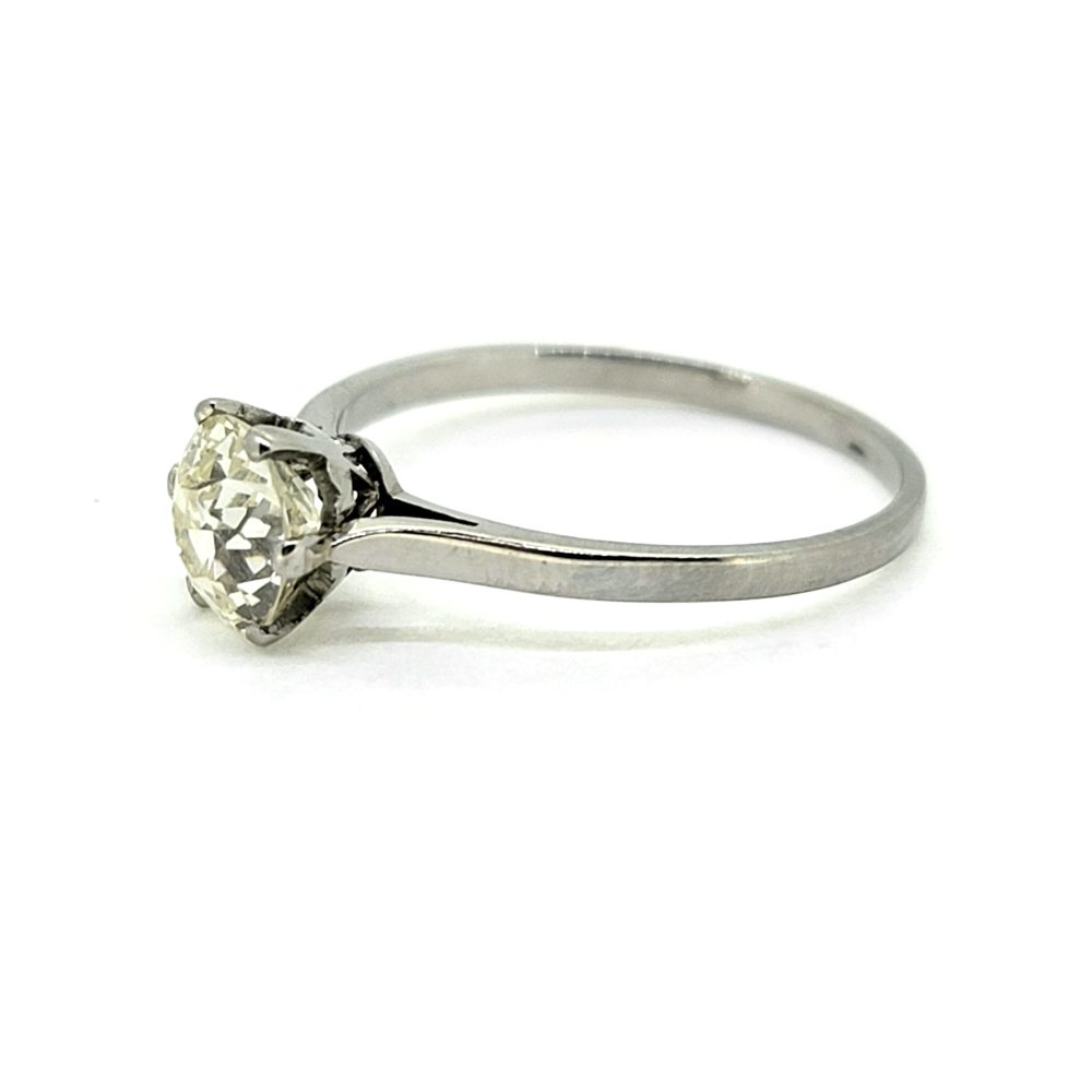 1ct Old Cut Diamond Solitaire Engagement Ring in Platinum