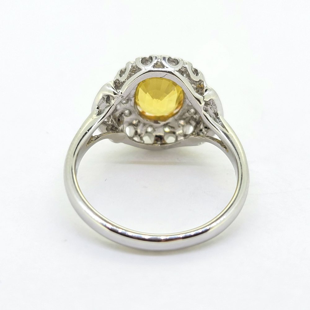 2.1ct Oval Yellow Sapphire and Diamond Cluster Dress Ring