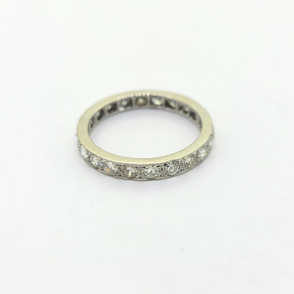 1.25ct Diamond Full Eternity Band Ring in Platinum, platinum band set throughout with 1.25 carats of sparkling diamonds