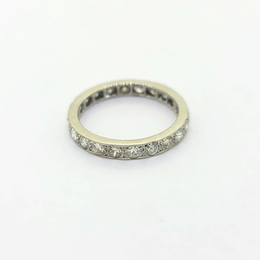 1.25ct Diamond Full Eternity Band Ring in Platinum, platinum band set throughout with 1.25 carats of sparkling diamonds