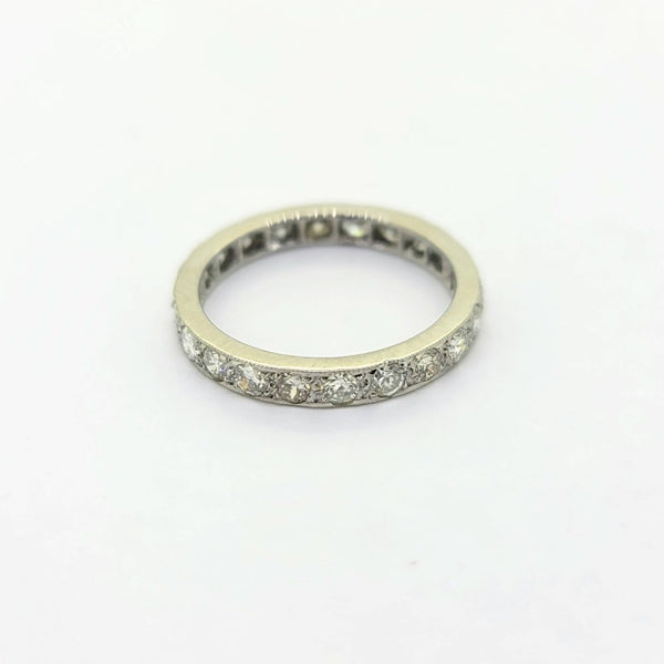 1.25ct Diamond Full Eternity Band Ring in Platinum, platinum band set throughout with 1.25 carats of sparkling diamonds