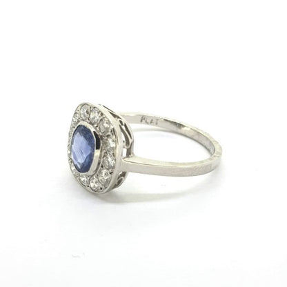 1.10ct Sapphire and Diamond Cluster Ring in 18ct White Gold