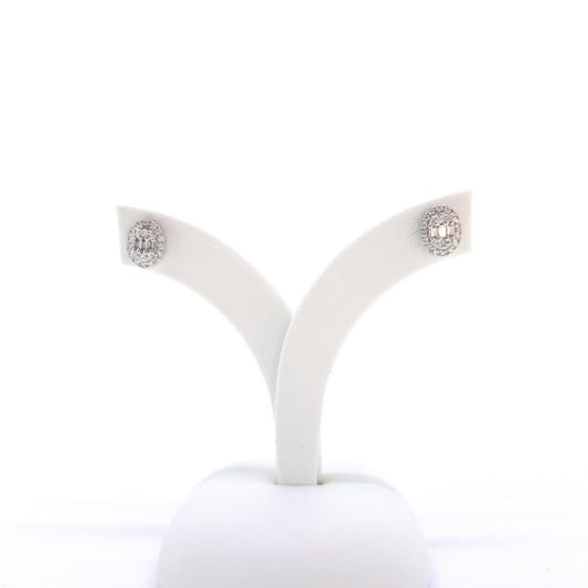 Diamond Cluster Stud Earrings in 18ct White Gold, 0.33 carats