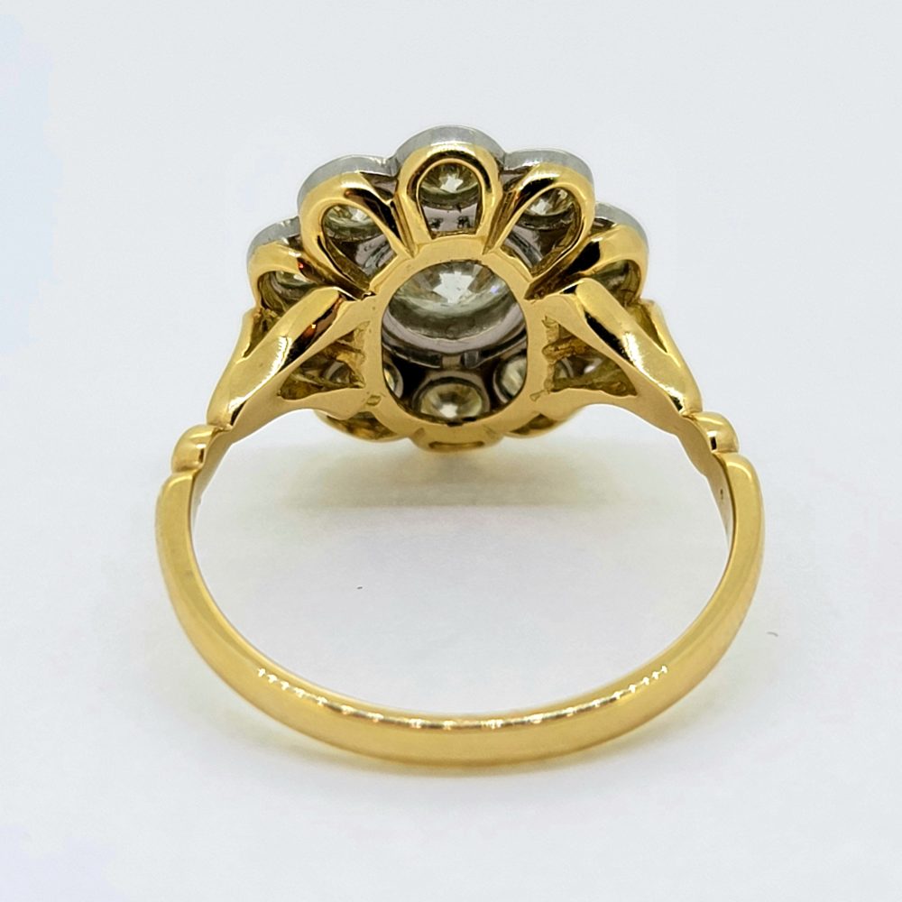 Vintage Diamond Daisy Cluster Engagement Ring, 1.75 carats