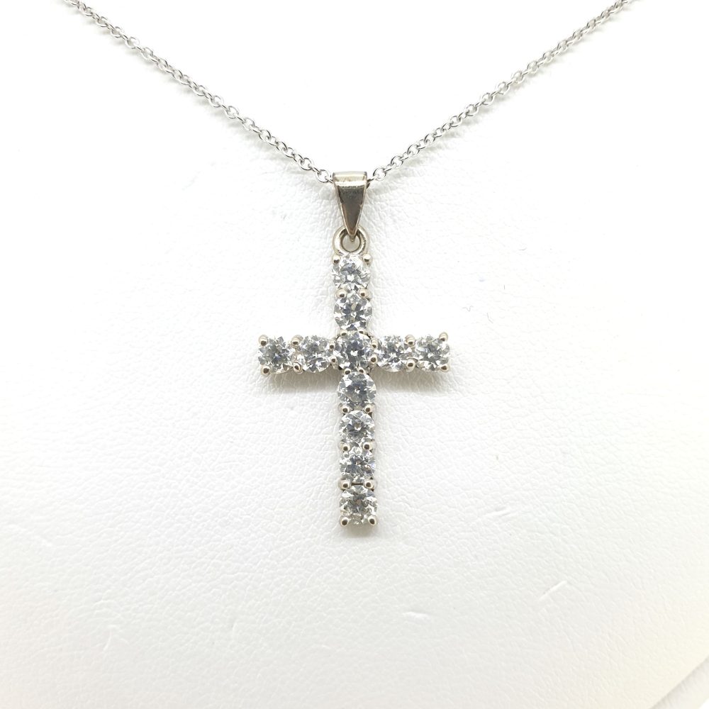 1.20ct Diamond Cross Pendant with Chain