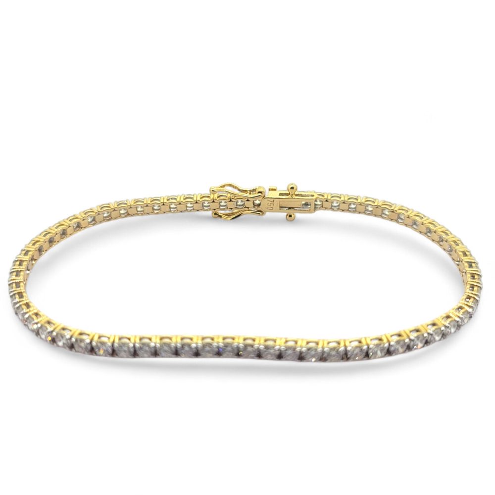 3.92ct Diamond Line Tennis Bracelet in Yellow Gold