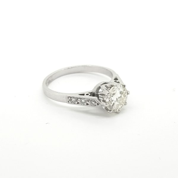 0.90ct Diamond Solitaire Engagement Ring in 18ct White Gold