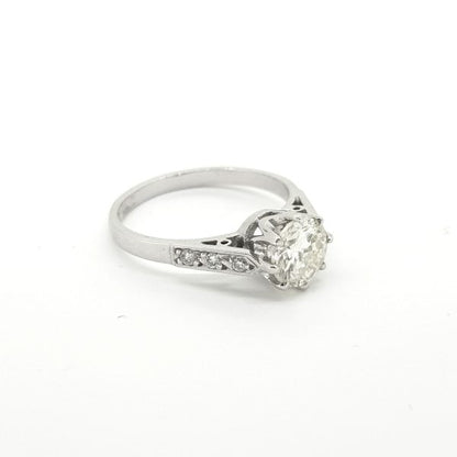 0.90ct Diamond Solitaire Engagement Ring in 18ct White Gold