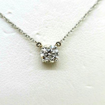 Single Stone 0.45ct Diamond Solitaire Pendant Necklace with Chain