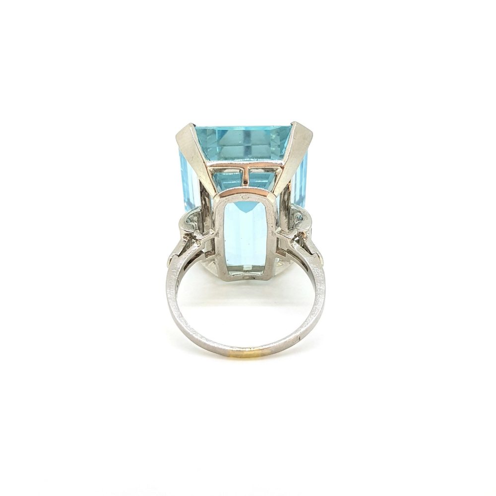 Vintage 54ct Aquamarine and Diamond Cocktail Ring