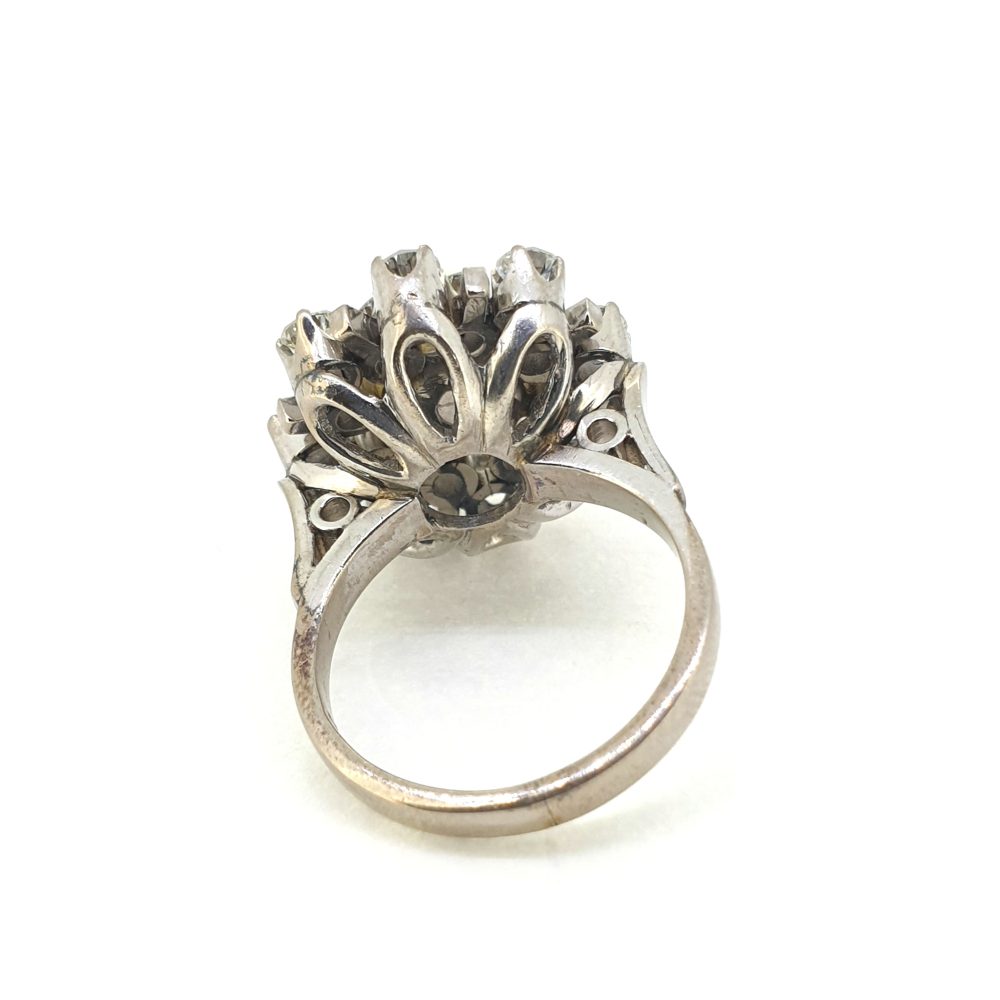 Vintage Akoya Pearl and Diamond Cluster Ring, Circa 1970s