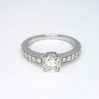 0.70ct Diamond Solitaire Engagement Ring with Diamond Shoulders