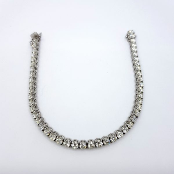 Diamond Line Bracelet, 7.74 carat total, H Colour, classic diamond tennis bracelet claw set with 7.74 carats of round brilliant-cut diamonds, 18ct white gold
