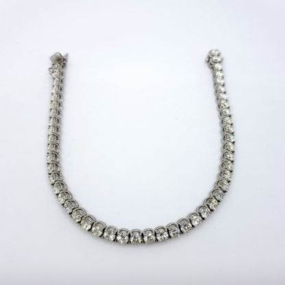 Diamond Line Bracelet, 7.74 carat total, H Colour, classic diamond tennis bracelet claw set with 7.74 carats of round brilliant-cut diamonds, 18ct white gold