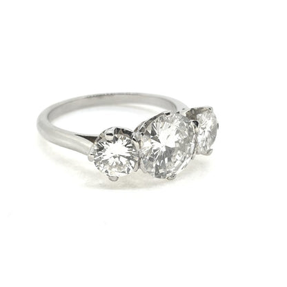 Diamond Three Stone Engagement Ring, 2.50 carat total