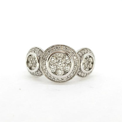 Diamond Triple Cluster Ring, 1.50 carat total