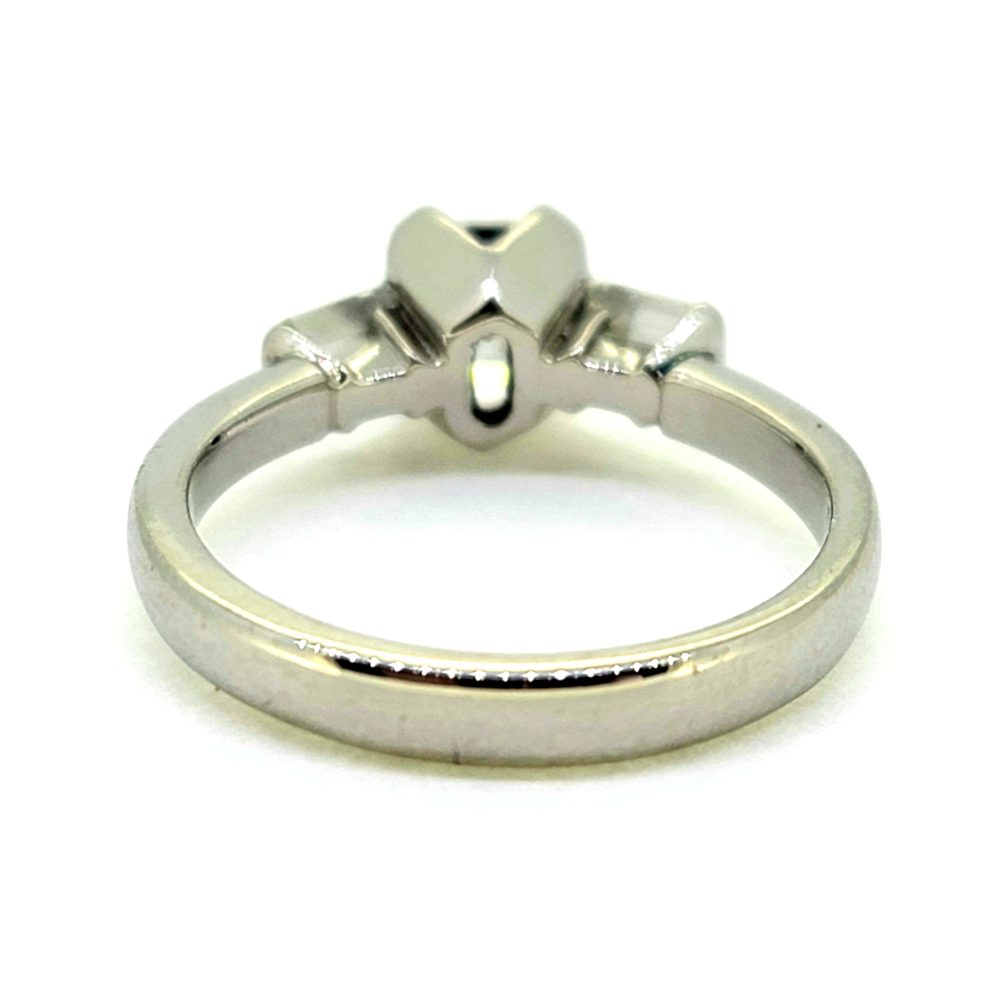 0.60ct Asscher Cut Diamond Engagement Ring with Baguette Shoulders in Platinum