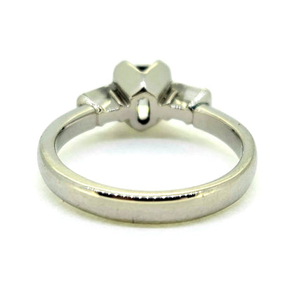 0.60ct Asscher Cut Diamond Engagement Ring with Baguette Shoulders in Platinum