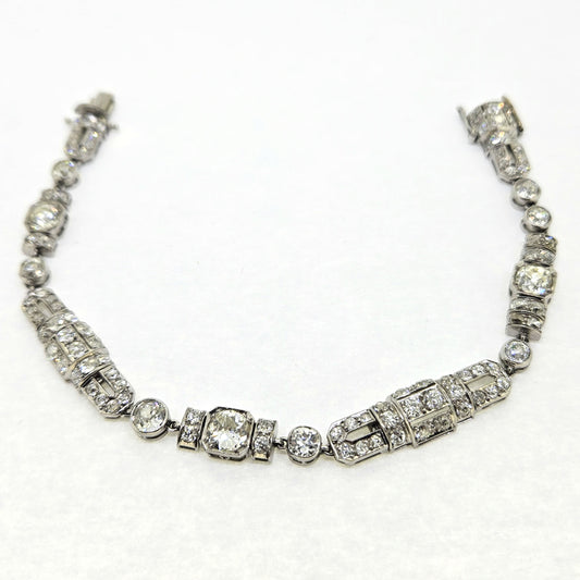 Art Deco 10cts Diamond Bracelet in Platinum