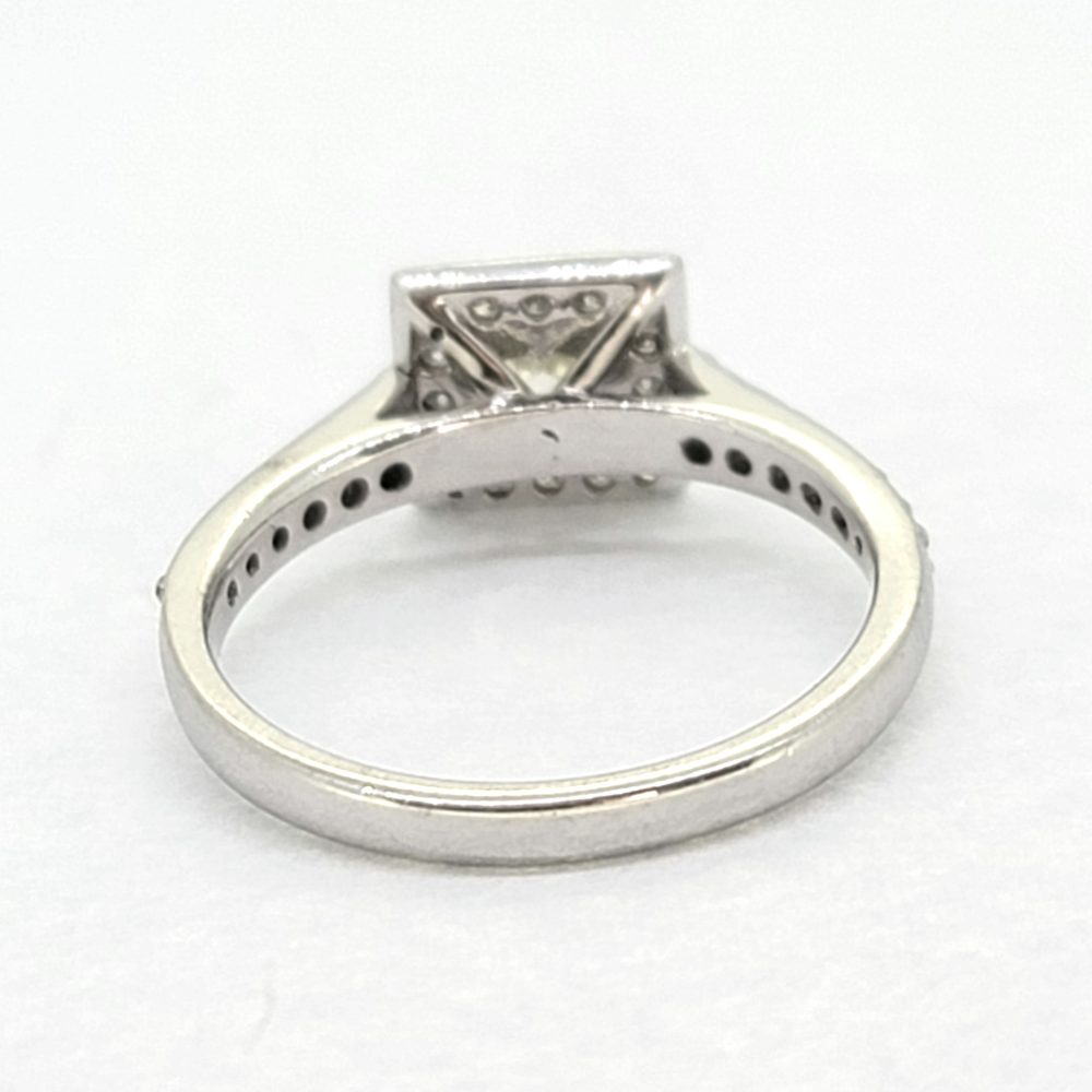 Princess Cut Diamond Cluster Engagement Ring